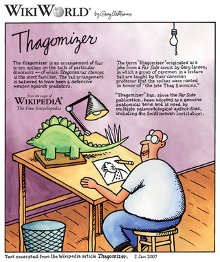 Illustration for article titled Random etymological fun fact: What do you call this part of a stegosaur's tail?